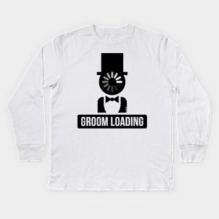 Groom Loading (Stag Night / Bachelor Party / Black) Kids Long Sleeve T-Shirt